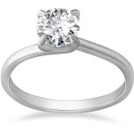 Stunning Yaffie White Gold Diamond Solitaire Engagement Ring - 1ct TDW and Clarity Enhanced