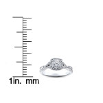 Brilliantly designed Yaffie 1ct TDW Cushion Halo Twist Diamond Engagement Ring in White Gold.