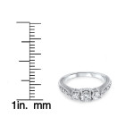 Vintage Three-Stone Diamond Engagement Ring - 1ct TDW in White Gold by Yaffie