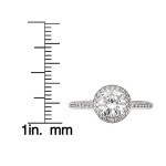 Vintage-inspired Yaffie Engagement Ring with 1ct TDW Diamond Halo in White Gold