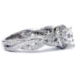 Vintage Engagement Ring with White Gold and 1ct TDW Diamond by Yaffie
