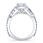 White Gold Princess Engagement Ring with Blue Sapphire and 1ct TDW Diamond by Yaffie
