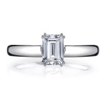 Yaffie WG 1ct TDW Emerald Cut Diamond Solitaire Engagement Ring.