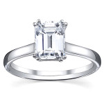 Yaffie WG 1ct TDW Emerald Cut Diamond Solitaire Engagement Ring.