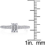Elegant Yaffie 1ct TDW Emerald-cut Diamond Engagement Ring in White Gold