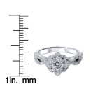 Yaffie White Gold Floral Halo Diamond Sapphire Accent Ring (1ct TDW)