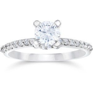 White Gold 1ct TDW Halo Engagement Diamond Ring - Custom Made By Yaffie™