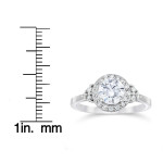 Vintage Halo Diamond Engagement Ring with 1ct TDW in White Gold by Yaffie