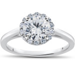 Madelyn Halo Vintage Accent Engagement Ring with 1ct TDW Lab Grown Yaffie White Diamond