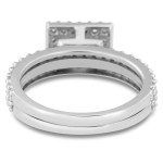 White Gold Princess-cut Diamond Bridal Engagement Set with 1ct TDW Micropave by Yaffie.