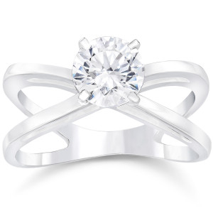 Engage in Elegance: Yaffie Clarity Enhanced 1ct TDW Round Cut White Gold Diamond Solitaire Ring