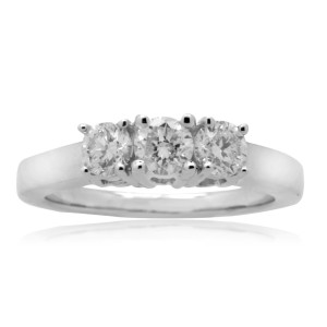 Elevate Your Anniversary with Yaffie 1ct Diamond 3-stone White Gold Ring
