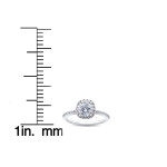 The Yaffie Cushion Halo Engagement Ring with White Gold and 1 Carat Round Diamond