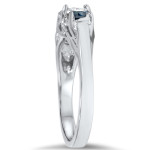 Yaffie 1ct White and Blue Diamond 3-stone Engagement Ring in White Gold