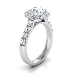Dazzle with the Yaffie White Gold Diamond Halo Engagement Ring, adorned with a stunning 2 1/10ct TDW round diamond.
