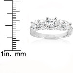 Vintage Five Stone Engagement Ring with 2 1/2 ct TDW Diamond and Clarity Enhancement by Yaffie in White Gold