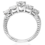 Vintage Five Stone Engagement Ring with 2 1/2 ct TDW Diamond and Clarity Enhancement by Yaffie in White Gold