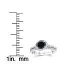 Yaffie ™ Custom Creations: Black Diamond Halo Wedding Ring Set with 2 1/2ct TDW White Gold