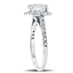 Halo Engagement Ring with Enhanced Clarity White Gold and 2 1/3 ct Round Diamond by Yaffie