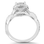 Sparkling Yaffie White Gold Diamond Engagement Ring with Halo Setting and Enhanced Clarity, 2 1/4ct TDW