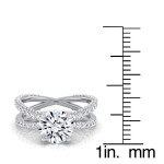 Yaffie Round Diamond Crossover Shank Engagement Ring with 2.25ct TDW in White Gold