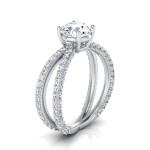 Diamond Crossover White Gold Engagement Ring by Yaffie with 2.25ct Total Diamond Weight