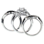 Dazzling Yaffie Bridal Ring Set with Diamond Halo and 2 2/5ct TDW in White Gold