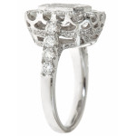 Diamond Square Ring with 2 2/5ct TDW in Yaffie White Gold