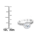 Yaffie Enhanced Clarity Diamond Halo Ring Set, 2 4/5ct TW in White Gold - Perfect for Engagements and Weddings!