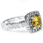 Yellow & White Diamond Yaffie White Gold Ring - 2.625ct Sparkle