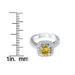 Yellow and White Diamond Ring with 2 5/8ct TDW by Yaffie White Gold