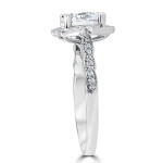 Vintage-inspired milgrain accents amplify the sparkle of Yaffie White Gold Engagement Ring featuring a breathtaking 2 ct TDW diamond with enhanced clarity and a dazzling halo setting.