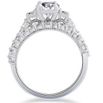 Vintage White Gold Engagement and Wedding Ring Set with 2 ct TDW Clarity Enhanced Diamonds by Yaffie.