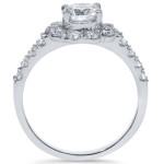 Flower-Encircled Diamond Ring with 2 ct TDW in White Gold by Yaffie
