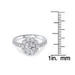 Yaffie White Gold Diamond Floral Halo Engagement Ring (2 ct TDW)