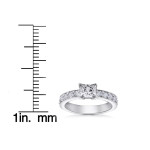 2 ct TDW Princess Cut White Gold Engagement Ring with Brilliant Clarity