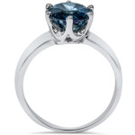 Enhance Your Love with Yaffie 2.00ct TW Blue Enhanced Diamond Solitaire Engagement Ring in White Gold