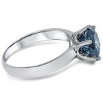 Enhance Your Love with Yaffie 2.00ct TW Blue Enhanced Diamond Solitaire Engagement Ring in White Gold