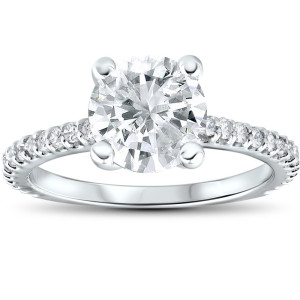 White Gold 2.3ct TDW Clarity Enhanced Diamond Engagement Ring - Custom Made By Yaffie™