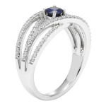Sapphire and Diamond Engagement Ring with a White Gold Touch by Yaffie