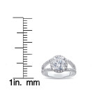 White Gold Diamond Halo Engagement Ring with 2ct. TDW Carat and Clarity Enhancement on Split Shank Design by Yaffie