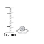 Yaffie White Gold Cushion Halo Diamond Engagement Ring - Sparkling 2ct TDW