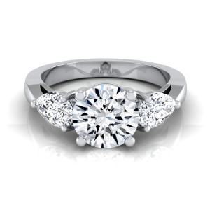 Sparkling Yaffie 2ct TDW Diamond White Gold Engagement Ring with 3 Stones