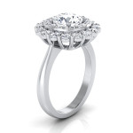 Sparkling Brilliance: Yaffie Double Halo Engagement Ring with 2ct TDW Round Diamond in White Gold