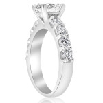 Enhanced Clarity Diamond Engagement Ring with 3.1 ct White Gold Sparkle by Yaffie.