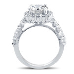 4ct Sparkling Cushion Halo Diamond Engagement Ring in White Gold by Yaffie