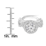 Diamond Round Engagement Ring - Yaffie 3 ct White Gold Stunner with Clarity Enhancement