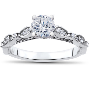 Vintage 3/4 ct TDW Diamond Engagement Ring in Yaffie White Gold