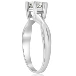 Yaffie White Gold Solitaire Diamond Engagement Ring with Interwoven Polished Setting (3/4 ct TDW)