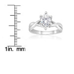 White Gold Diamond Engagement Ring with Interwoven Polished Setting, 3/4 ct TDW